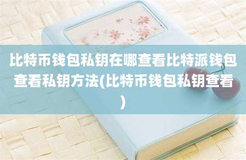 比特币钱包私钥在哪查看比特派钱包查看私钥方法(比特币钱包私钥查看)