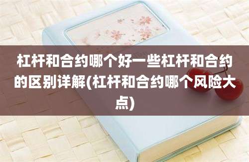 杠杆和合约哪个好一些杠杆和合约的区别详解(杠杆和合约哪个风险大点)