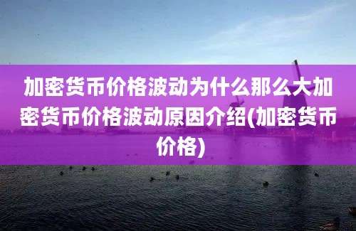 加密货币价格波动为什么那么大加密货币价格波动原因介绍(加密货币 价格)