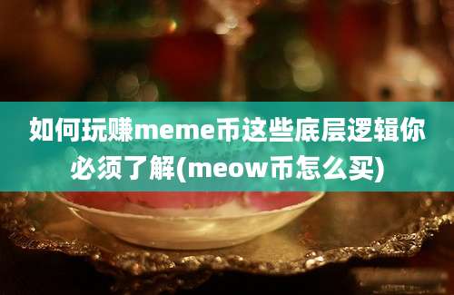 如何玩赚meme币这些底层逻辑你必须了解(meow币怎么买)