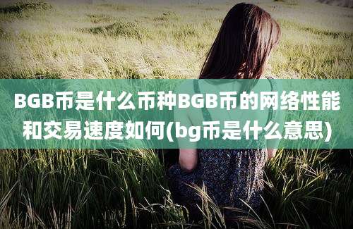 BGB币是什么币种BGB币的网络性能和交易速度如何(bg币是什么意思)