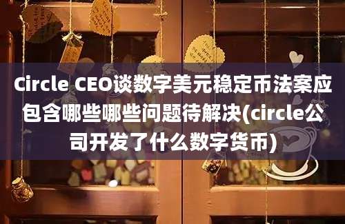 Circle CEO谈数字美元稳定币法案应包含哪些哪些问题待解决(circle公司开发了什么数字货币)