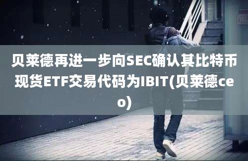 贝莱德再进一步向SEC确认其比特币现货ETF交易代码为IBIT(贝莱德ceo)