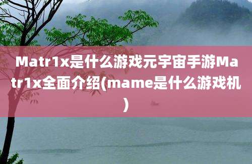 Matr1x是什么游戏元宇宙手游Matr1x全面介绍(mame是什么游戏机)