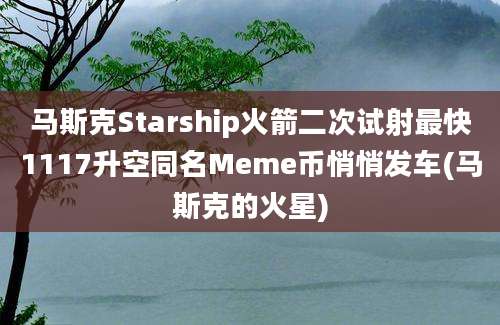 马斯克Starship火箭二次试射最快1117升空同名Meme币悄悄发车(马斯克的火星)