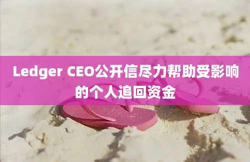 Ledger CEO公开信尽力帮助受影响的个人追回资金