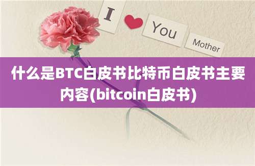 什么是BTC白皮书比特币白皮书主要内容(bitcoin白皮书)