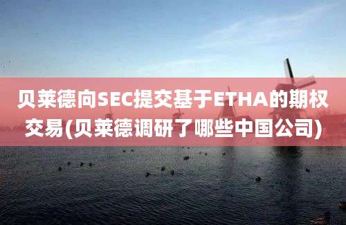 贝莱德向SEC提交基于ETHA的期权交易(贝莱德调研了哪些中国公司)