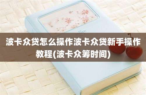 波卡众贷怎么操作波卡众贷新手操作教程(波卡众筹时间)