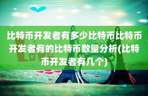 比特币开发者有多少比特币比特币开发者有的比特币数量分析(比特币开发者有几个)