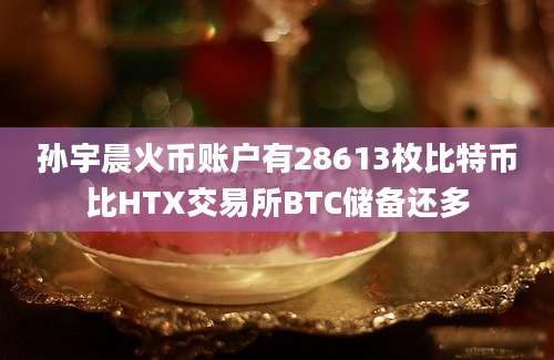 孙宇晨火币账户有28613枚比特币比HTX交易所BTC储备还多