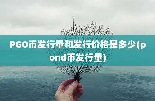 PGO币发行量和发行价格是多少(pond币发行量)