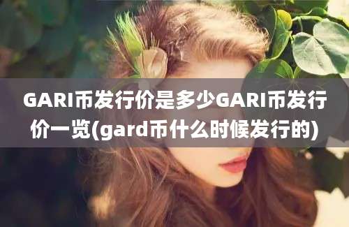 GARI币发行价是多少GARI币发行价一览(gard币什么时候发行的)