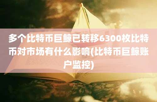 多个比特币巨鲸已转移6300枚比特币对市场有什么影响(比特币巨鲸账户监控)