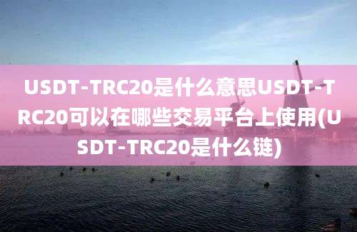 USDT-TRC20是什么意思USDT-TRC20可以在哪些交易平台上使用(USDT-TRC20是什么链)