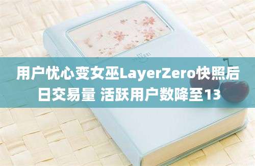 用户忧心变女巫LayerZero快照后日交易量 活跃用户数降至13