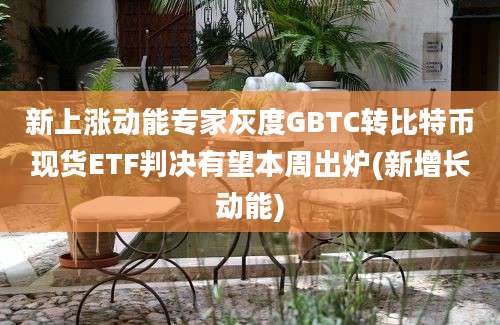 新上涨动能专家灰度GBTC转比特币现货ETF判决有望本周出炉(新增长动能)