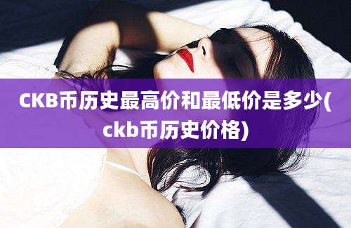 CKB币历史最高价和最低价是多少(ckb币历史价格)