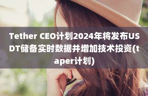 Tether CEO计划2024年将发布USDT储备实时数据并增加技术投资(taper计划)