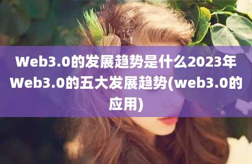 Web3.0的发展趋势是什么2023年Web3.0的五大发展趋势(web3.0的应用)