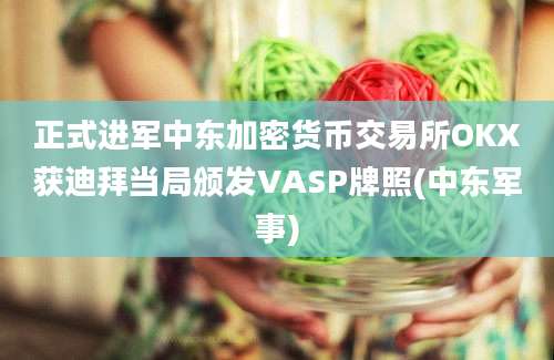 正式进军中东加密货币交易所OKX获迪拜当局颁发VASP牌照(中东军事)