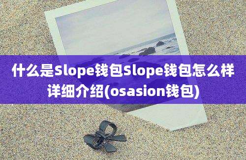 什么是Slope钱包Slope钱包怎么样详细介绍(osasion钱包)