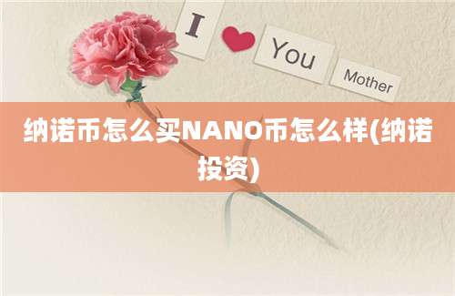 纳诺币怎么买NANO币怎么样(纳诺投资)