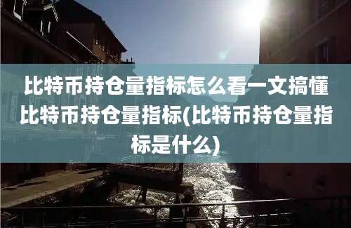 比特币持仓量指标怎么看一文搞懂比特币持仓量指标(比特币持仓量指标是什么)