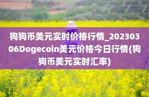 狗狗币美元实时价格行情_20230306Dogecoin美元价格今日行情(狗狗币美元实时汇率)