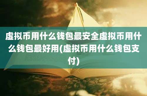 虚拟币用什么钱包最安全虚拟币用什么钱包最好用(虚拟币用什么钱包支付)