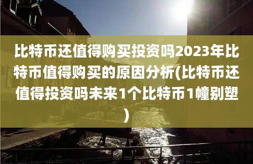 比特币还值得购买投资吗2023年比特币值得购买的原因分析(比特币还值得投资吗未来1个比特币1幢别塑)