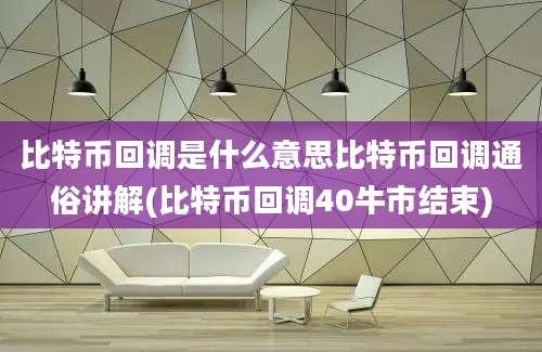 比特币回调是什么意思比特币回调通俗讲解(比特币回调40牛市结束)