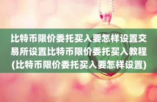 比特币限价委托买入要怎样设置交易所设置比特币限价委托买入教程(比特币限价委托买入要怎样设置)