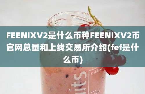 FEENIXV2是什么币种FEENIXV2币官网总量和上线交易所介绍(fef是什么币)