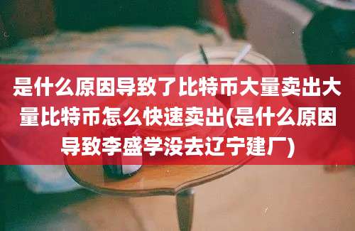 是什么原因导致了比特币大量卖出大量比特币怎么快速卖出(是什么原因导致李盛学没去辽宁建厂)