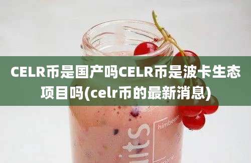 CELR币是国产吗CELR币是波卡生态项目吗(celr币的最新消息)