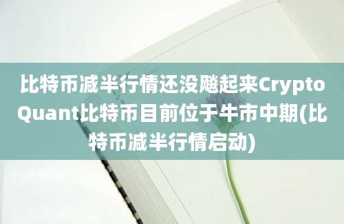 比特币减半行情还没飚起来CryptoQuant比特币目前位于牛市中期(比特币减半行情启动)