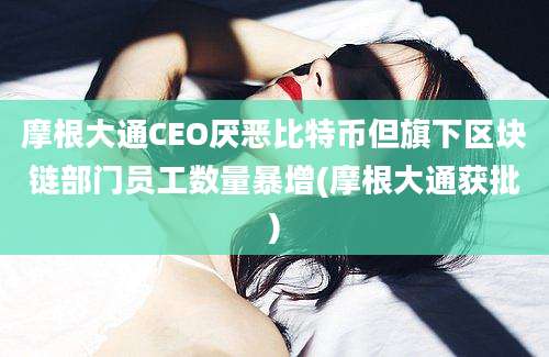 摩根大通CEO厌恶比特币但旗下区块链部门员工数量暴增(摩根大通获批)