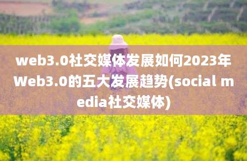 web3.0社交媒体发展如何2023年Web3.0的五大发展趋势(social media社交媒体)