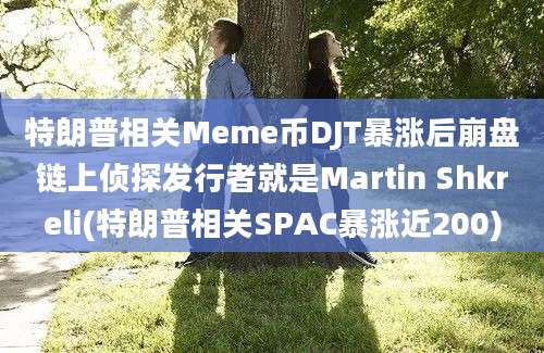 特朗普相关Meme币DJT暴涨后崩盘链上侦探发行者就是Martin Shkreli(特朗普相关SPAC暴涨近200)