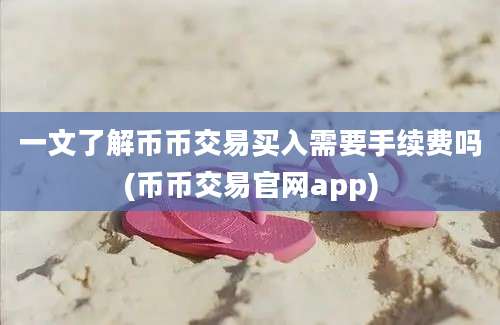 一文了解币币交易买入需要手续费吗(币币交易官网app)