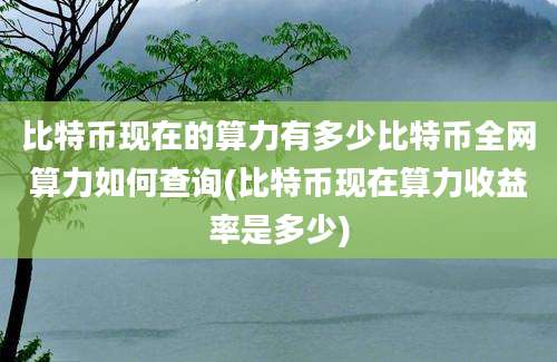 比特币现在的算力有多少比特币全网算力如何查询(比特币现在算力收益率是多少)