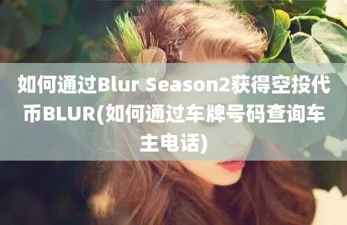 如何通过Blur Season2获得空投代币BLUR(如何通过车牌号码查询车主电话)