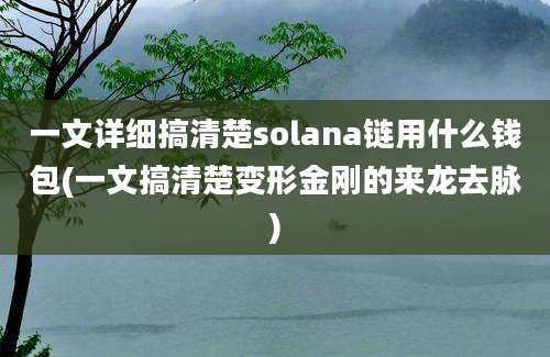 一文详细搞清楚solana链用什么钱包(一文搞清楚变形金刚的来龙去脉)