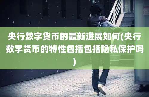 央行数字货币的最新进展如何(央行数字货币的特性包括包括隐私保护吗)