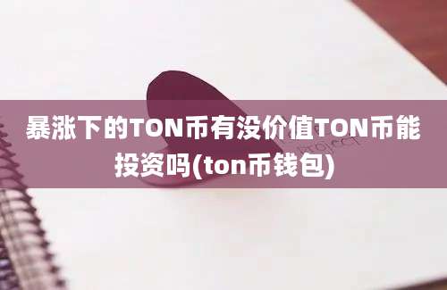 暴涨下的TON币有没价值TON币能投资吗(ton币钱包)