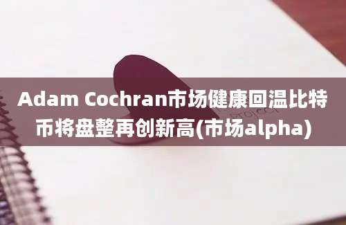 Adam Cochran市场健康回温比特币将盘整再创新高(市场alpha)