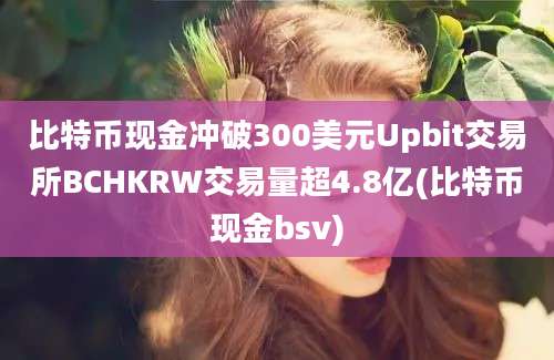 比特币现金冲破300美元Upbit交易所BCHKRW交易量超4.8亿(比特币现金bsv)