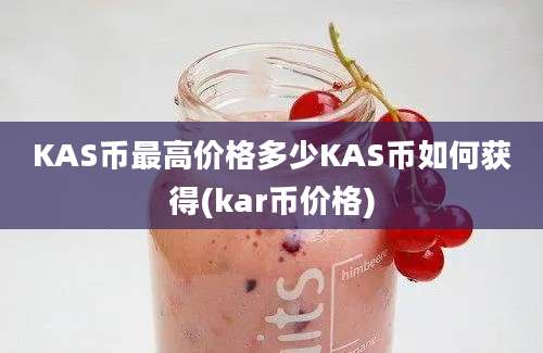 KAS币最高价格多少KAS币如何获得(kar币价格)