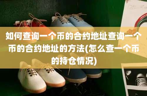 如何查询一个币的合约地址查询一个币的合约地址的方法(怎么查一个币的持仓情况)